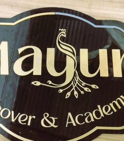 Black Acrylic with Golden Latter Name Plate