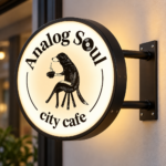 Customised Round LED Cafe Sign Board | Custom Name & Design Signage
