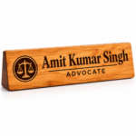 Personalized Wooden Desk Name Plate 2.5×10 Inch | Custom Engraved Office Table Nameplate | Premium Wooden Name Sign for Office, Cabin & Home
